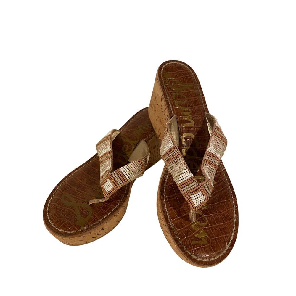 Sam Edelman Rosa Beaded Wedge Sandal Womens 7M - Picture 2 of 6